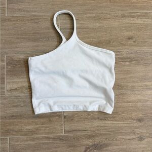 Beyond Yoga White Asymmetrical Crop Top